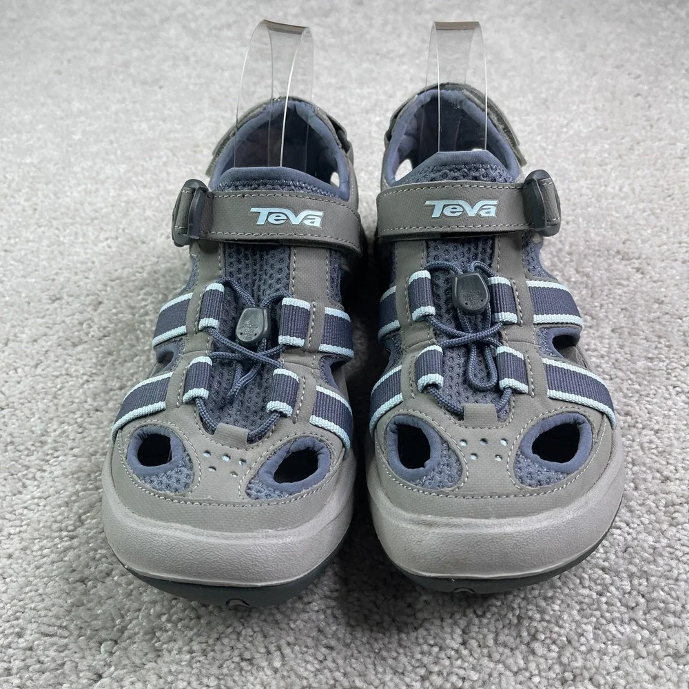 Teva Omnium Water Sandals Women Size 7 Grey Hiking Trail Hybrid Outdoors